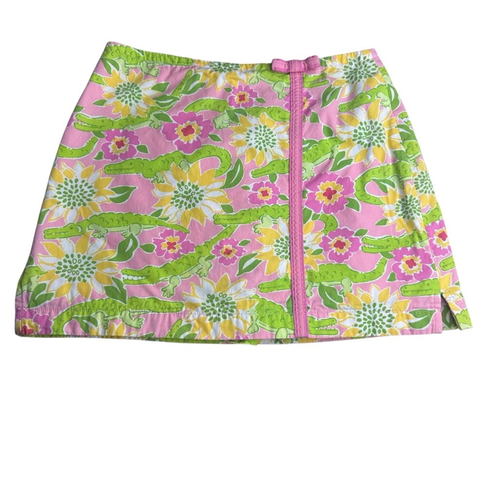 Lilly Pulitzer White Label Girls Vintage Alligator Floral Skort. Size 12